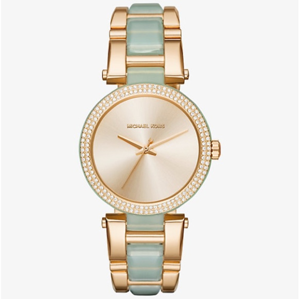 Delray Pavé Gold-Tone and Acetate Watch